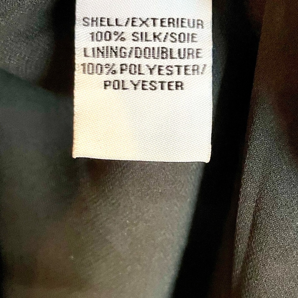 DVF Silk Sheer Sleeve Dress Black Soft Ivory Lavender Print Size 4 - Picture 5 of 5